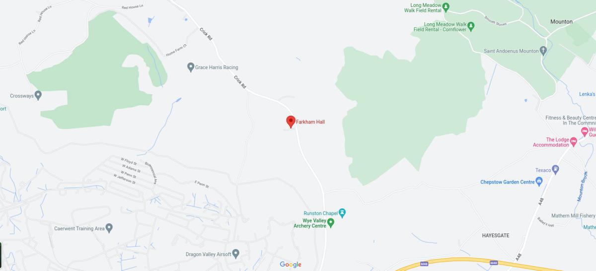 reproduction of the Google map showing our location.